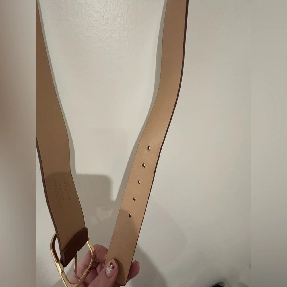 Brown Belt with Gold Oval Buckle Women’s